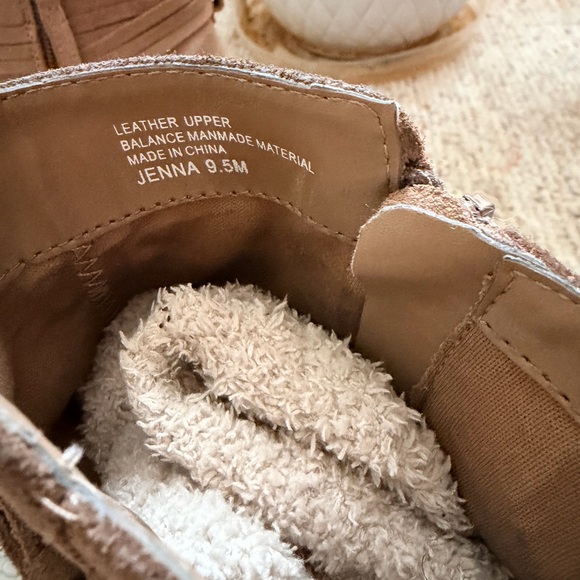 Women's Tan Suede Ankle Boots - Picture 6 of 8